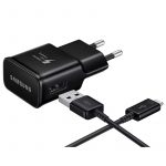 Samsung Travel Adapter  Adaptador De Carga Con Cable De Dato V8 Micro USB 15W – Blanco  Negro
