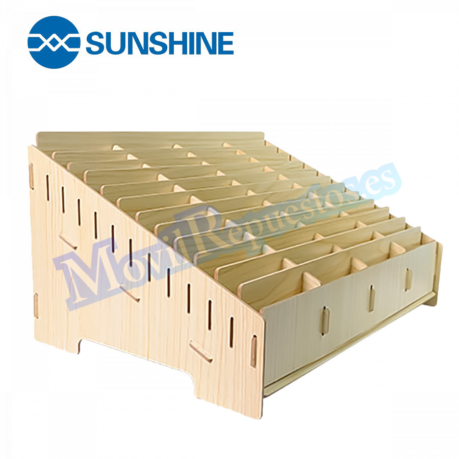 [SS-001C] Estantería Madera De 48 Huecos Apto Marca SUNSHINE Para Ordenar Y Cologar Movil