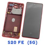 Pantalla Completa LCD Y Táctil Original Con Marco para Samsung Galaxy S20 FE (5G) 2020 G781B – Rojo