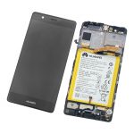 Pantalla Completa Original LCD Y Táctil Con Marco para Huawei P9 – Negro Con Batería (Service Pack)