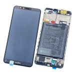Pantalla Completa Original LCD Y Táctil Con Marco para Huawei Y9 2018 Enjoy 8 Plus (5.93) – Negro Con Batería (Service Pack)