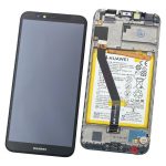 Pantalla Completa Original LCD Y Táctil Con Marco para Huawei Y6 2018 – Negro Con Batería (Service Pack)