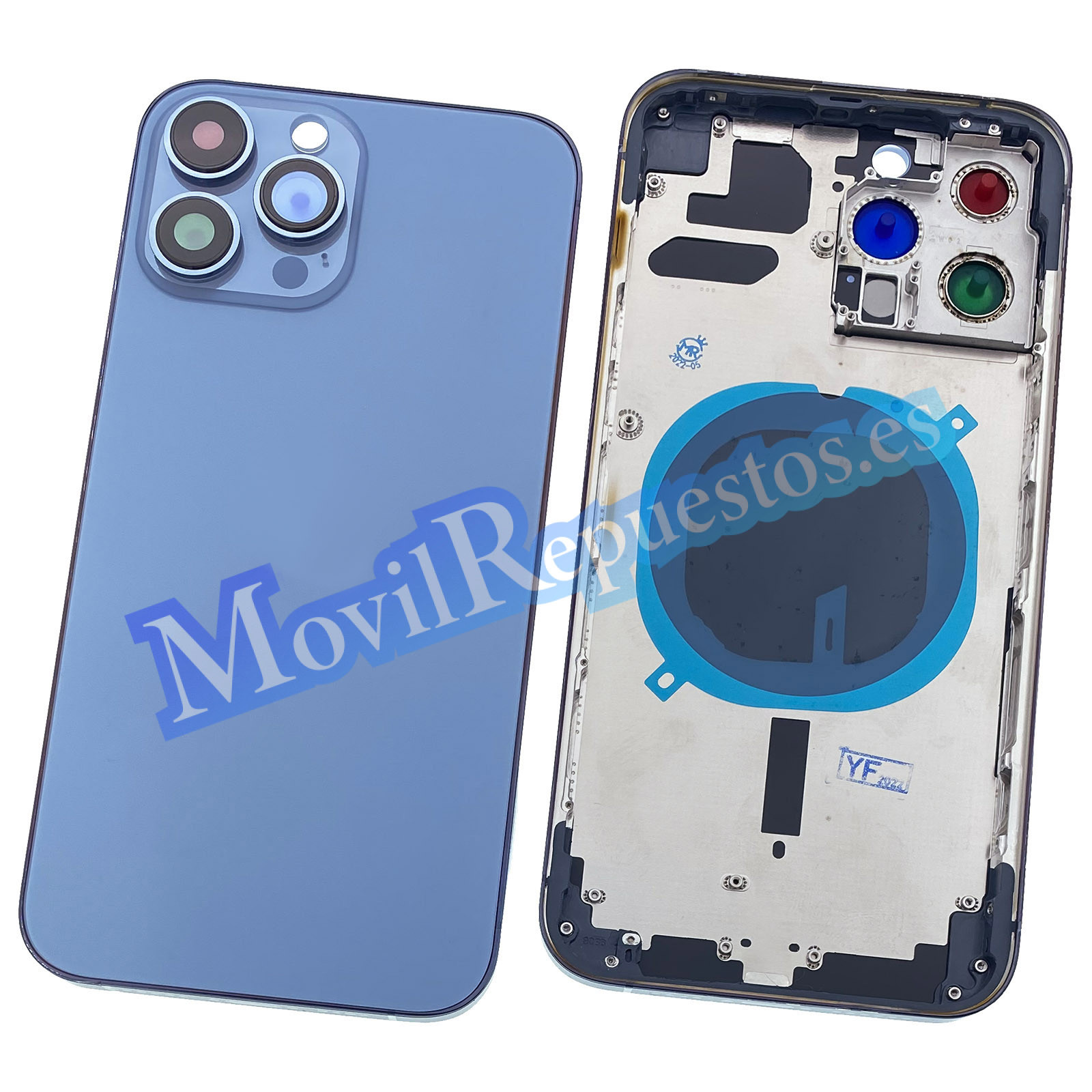 Carcasa-Intermedia-Con-Tapa-Trasera-para-iPhone-13-Pro-Max-Azul