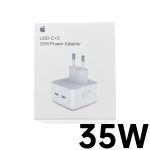 Cargador De Casa 35W USB Tipo-C+C Power Adapter Original para iPhone MHJE3ZMA Model A2347 (2)