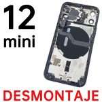 Carcasa Intermedia Con Tapa Trasera para iPhone 12 Mini – Negro De Desmontaje