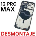 Carcasa Intermedia Con Tapa Trasera para iPhone 12 Pro Max – Negro De Desmontaje