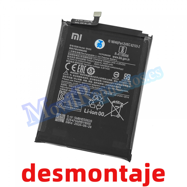 Batería Bn55 Para Xiaomi Redmi Note 9s De 5020mah De Desmontaje Movilrepuestoses 3522