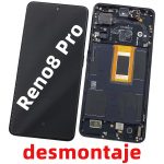 Pantalla Completa Con Marco LCD Y Táctil para OPPO Reno8 Pro – Negro De Desmontaje