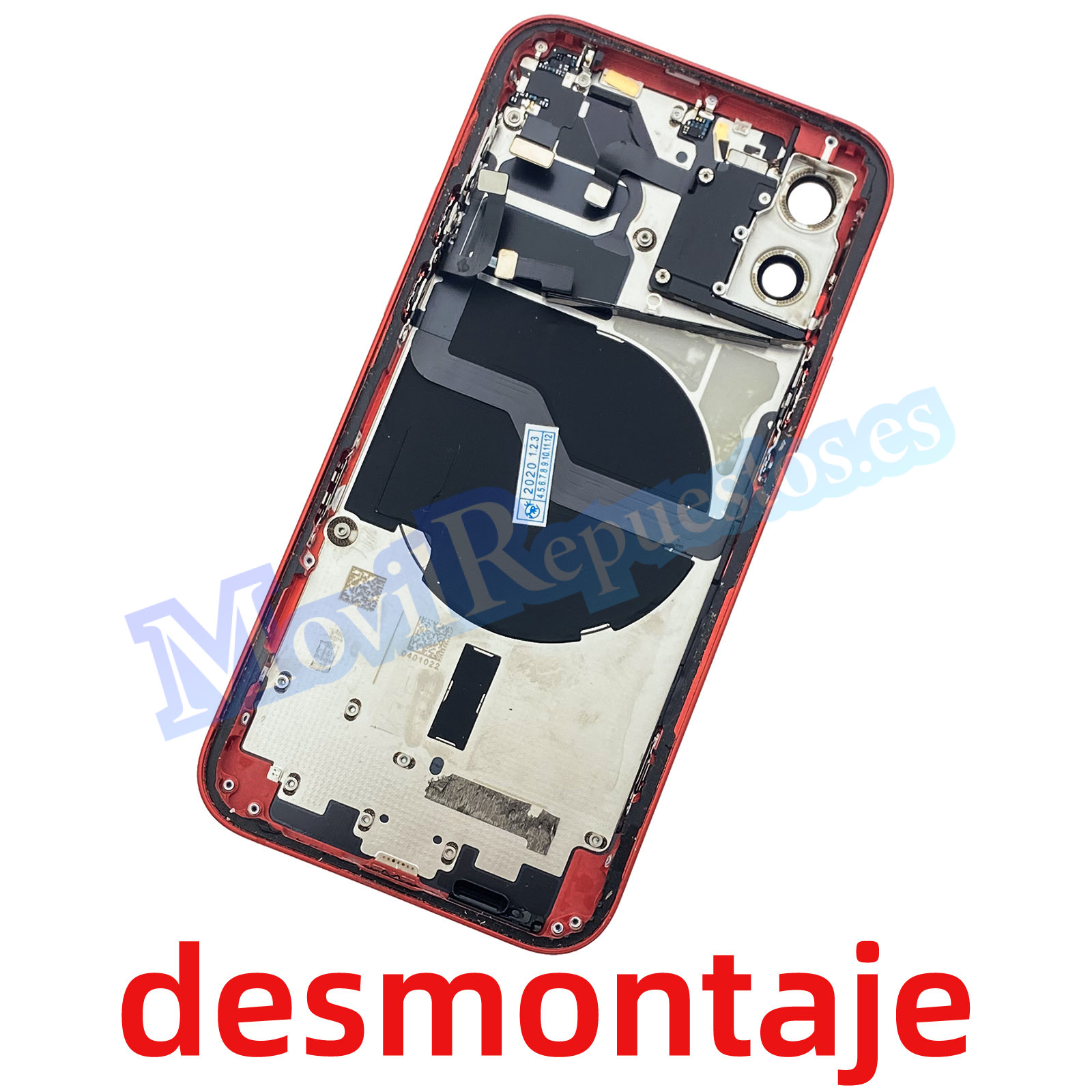 Carcasa Intermedia Con Tapa Trasera para iPhone 12 – Rojo De Desmontaje