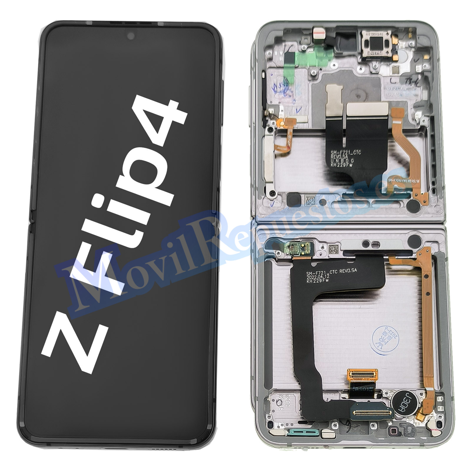 Pantalla Completa LCD Y Táctil Original para Samsung Galaxy Z Flip4 F721B – Blanco Plata