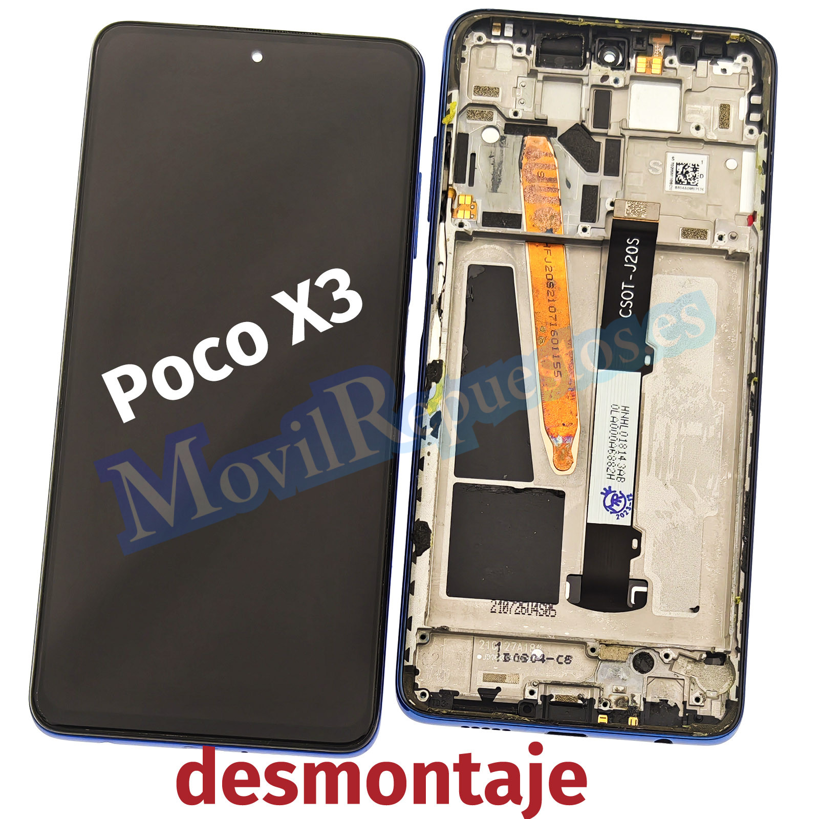 poco x3 pantalla desmontaje azul