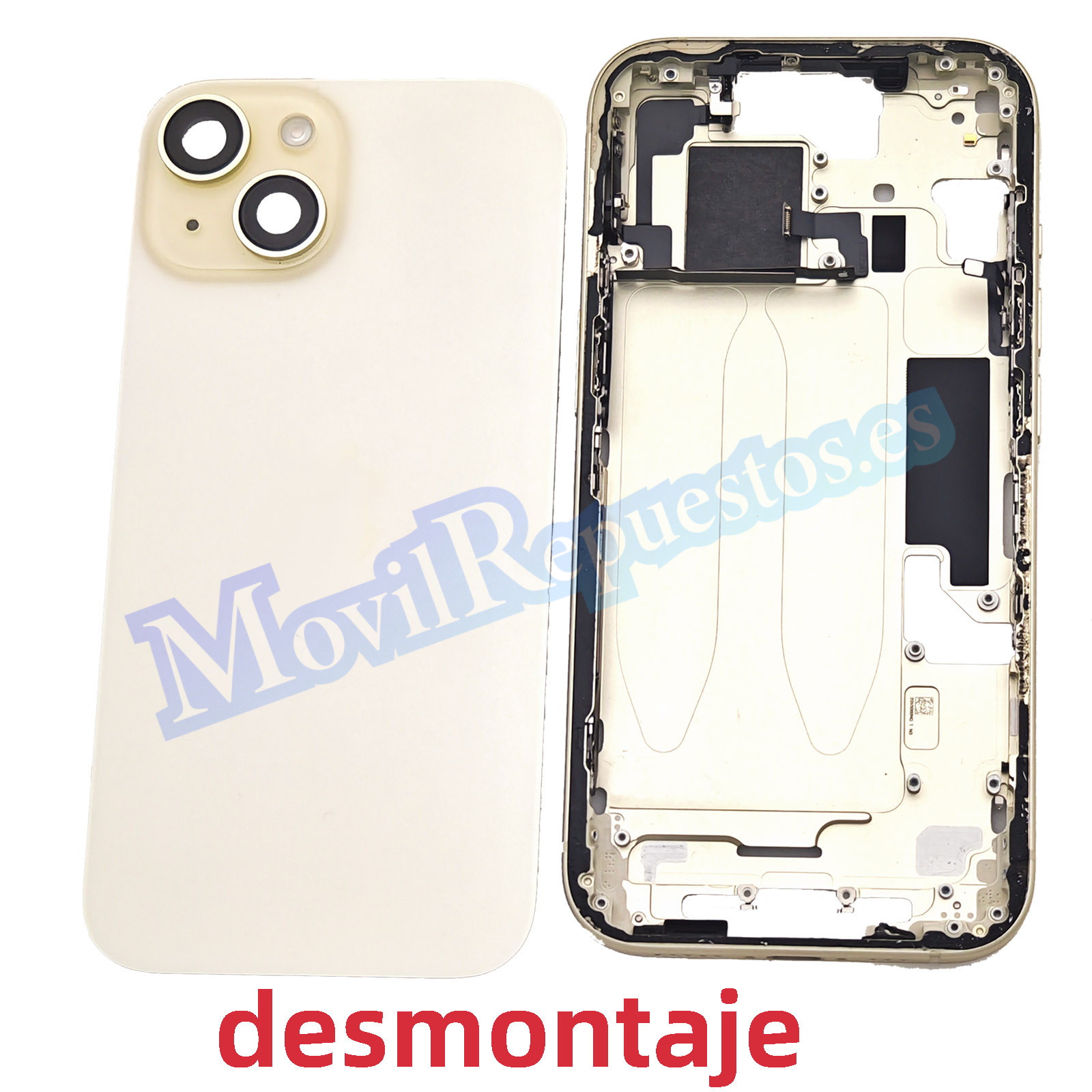 Carcasa Intermedia Con Tapa Trasera para iPhone 15 – Amarillo (De Desmontaje) 1