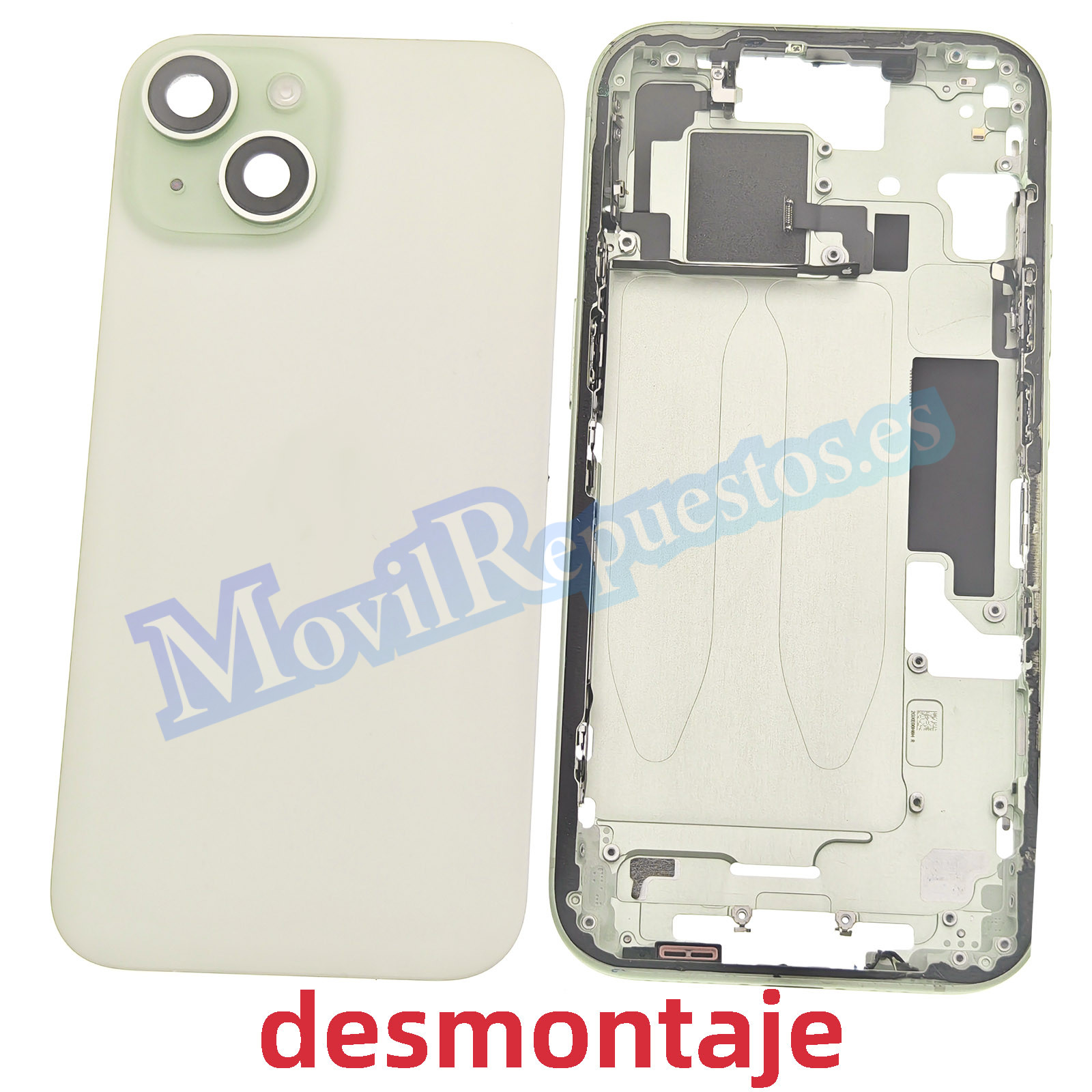 Carcasa Intermedia Con Tapa Trasera para iPhone 15 – Verde (De Desmontaje)