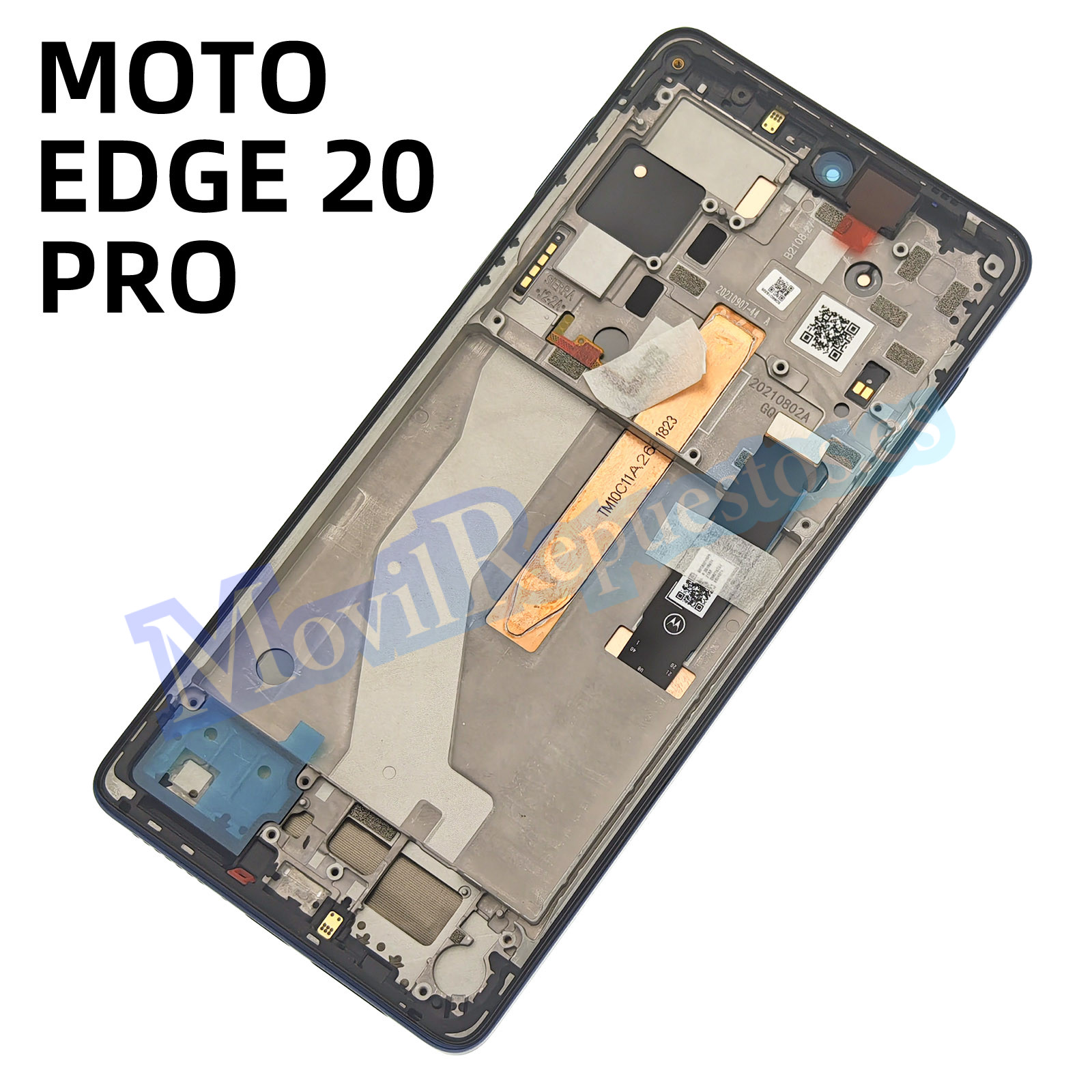 Pantalla Completa Original Con Marco LCD Y Táctil para Moto Edge 20 Pro – Azul (Service Pack)