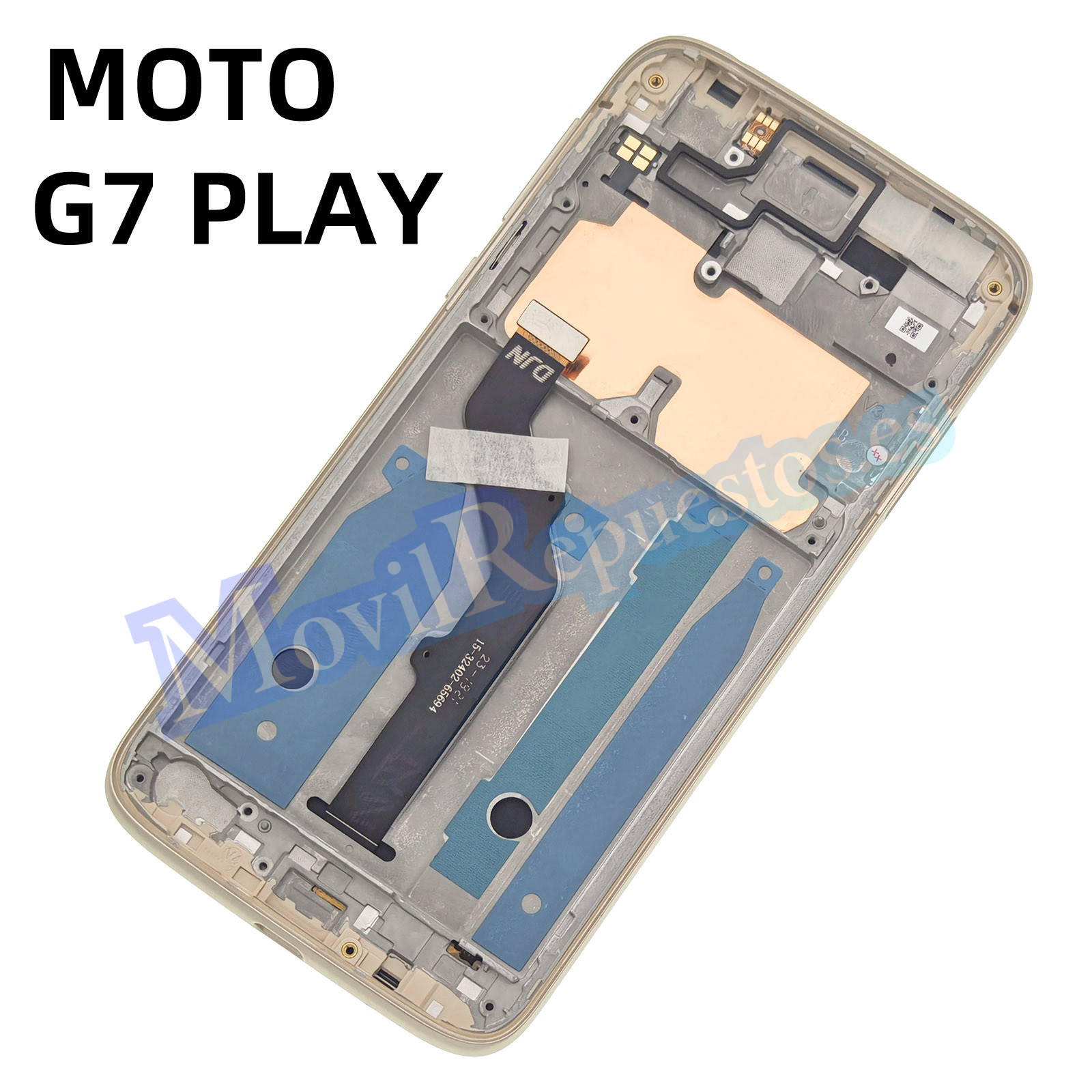 Pantalla Completa Original Con Marco LCD Y Táctil para Moto G7 Play XT1952 – Oro (Service Pack)