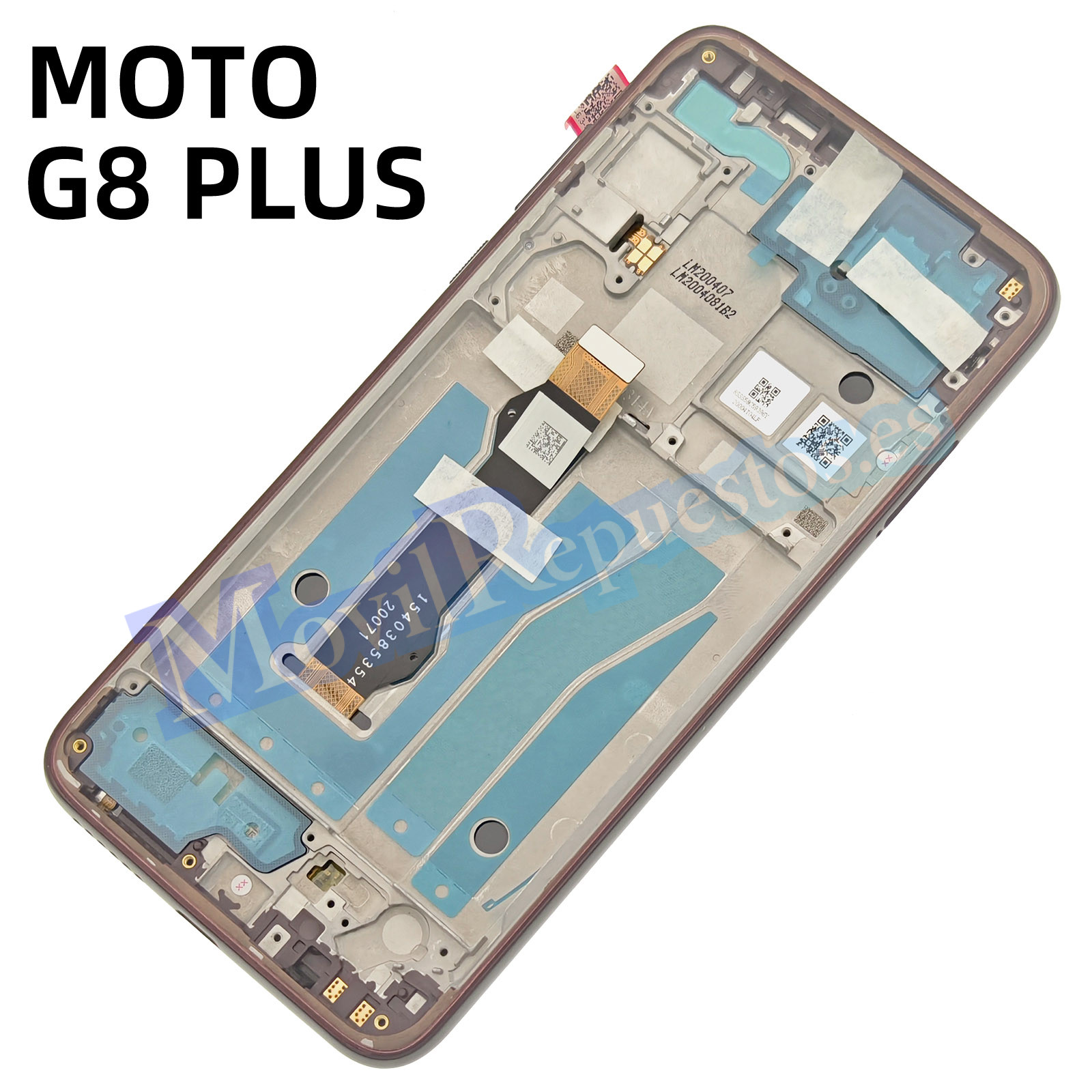 Pantalla Completa Original Con Marco LCD Y Táctil para Moto G8 Plus One Vision Plus XT2019-1 – Negro (Service Pack)