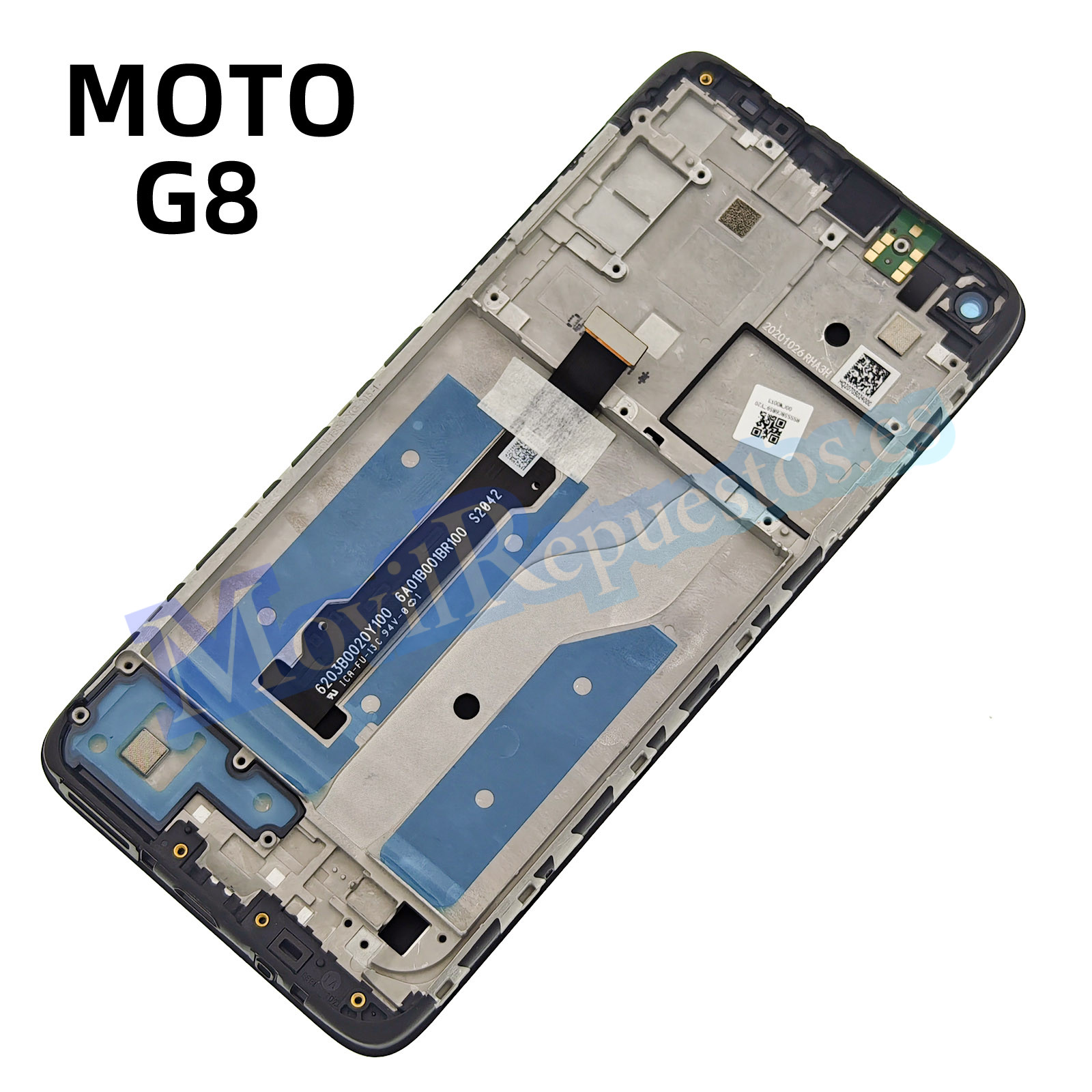 Pantalla Completa Original Con Marco LCD Y Táctil para Moto G8 XT2045-2 – Negro (Service Pack)