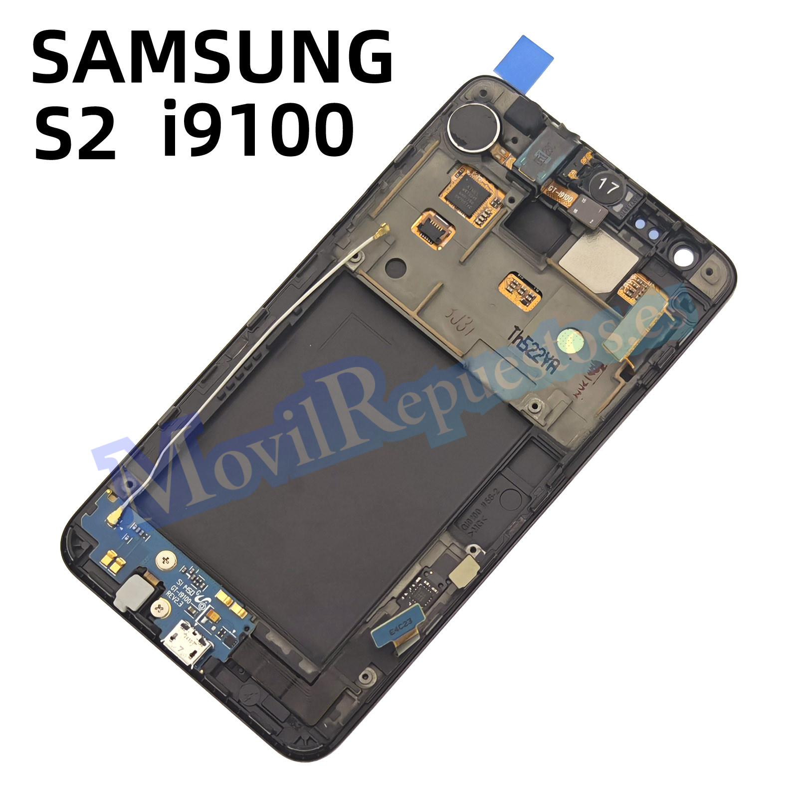 Pantalla Completa Original Con Marco LCD Y Táctil para Samsung Galaxy S2 i9100 – Negro (Service Pack)