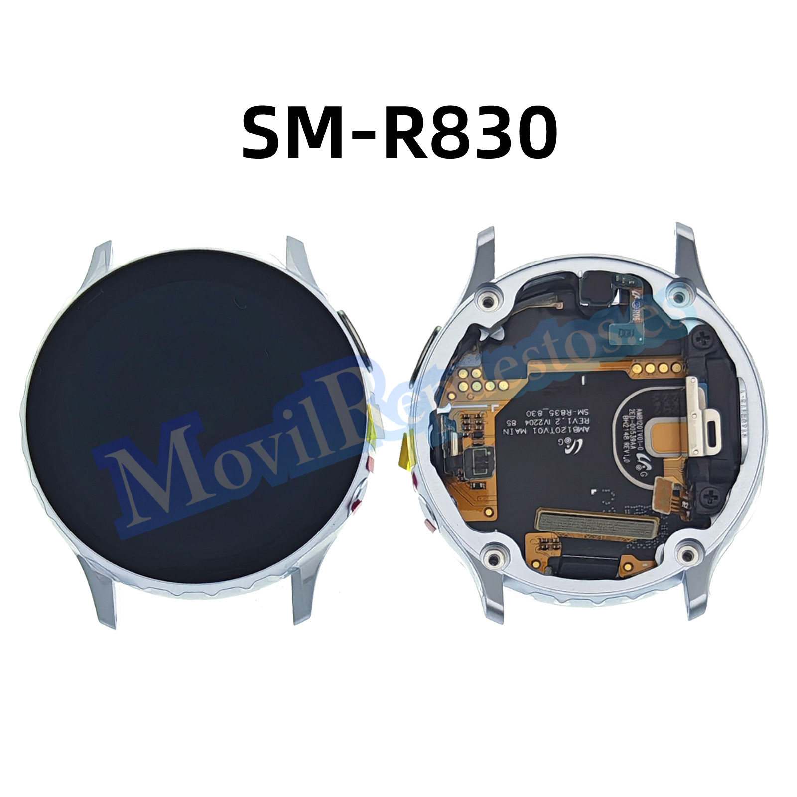Pantalla Completa Original Con Marco LCD Y Táctil para Samsung Galaxy Watch Active 2 40mm SM-R830 SM-R835 – Aluminio Azul Plata (Service Pack)