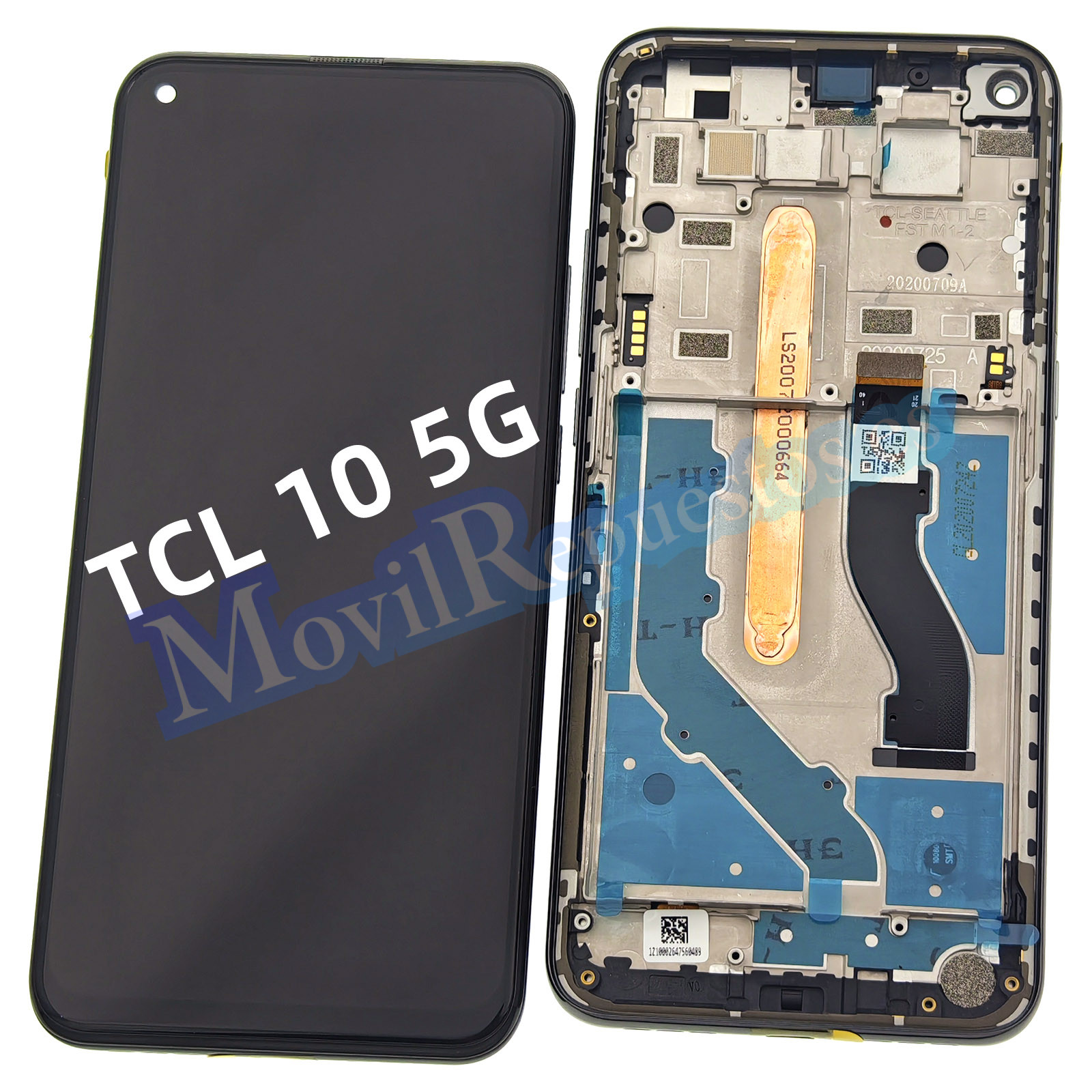 Pantalla Completa Original Con Marco LCD Y Táctil para TCL 10 5G (T790H T790S T790Y) – Negro (Service Pack)