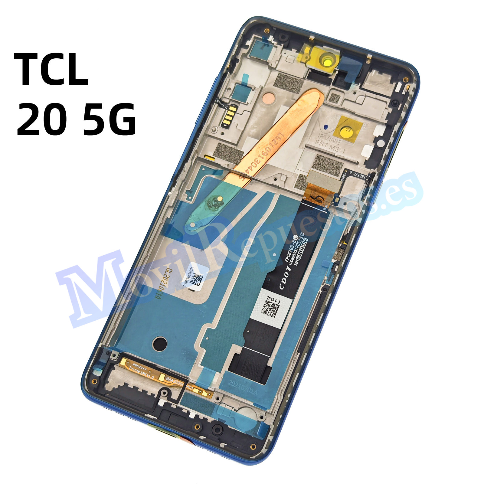 Pantalla Completa Original Con Marco LCD Y Táctil para TCL 20 5G (T781H) – Azul (Service Pack)