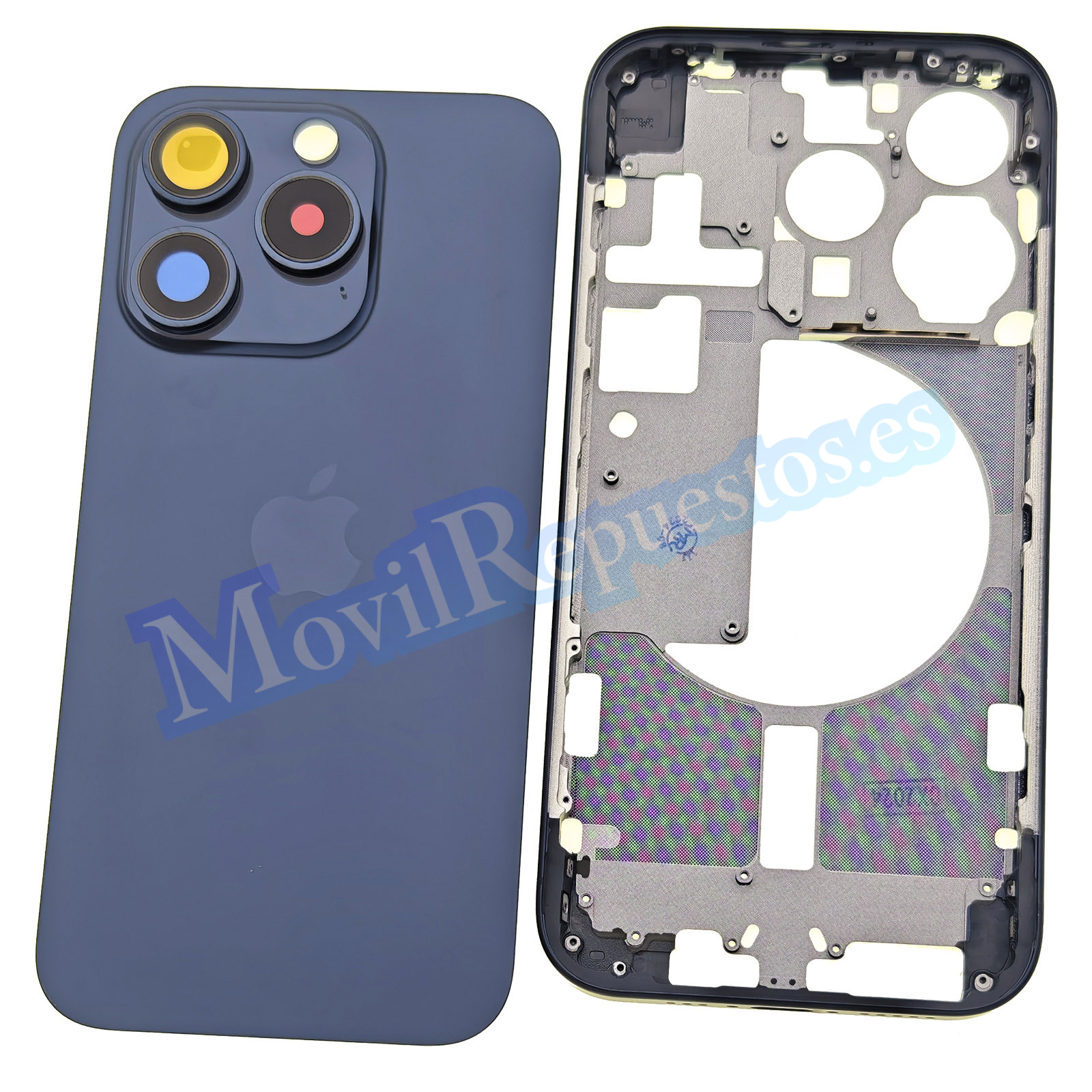 Carcasa Intermedia Con Tapa Trasera para iPhone 15 Pro – Azul