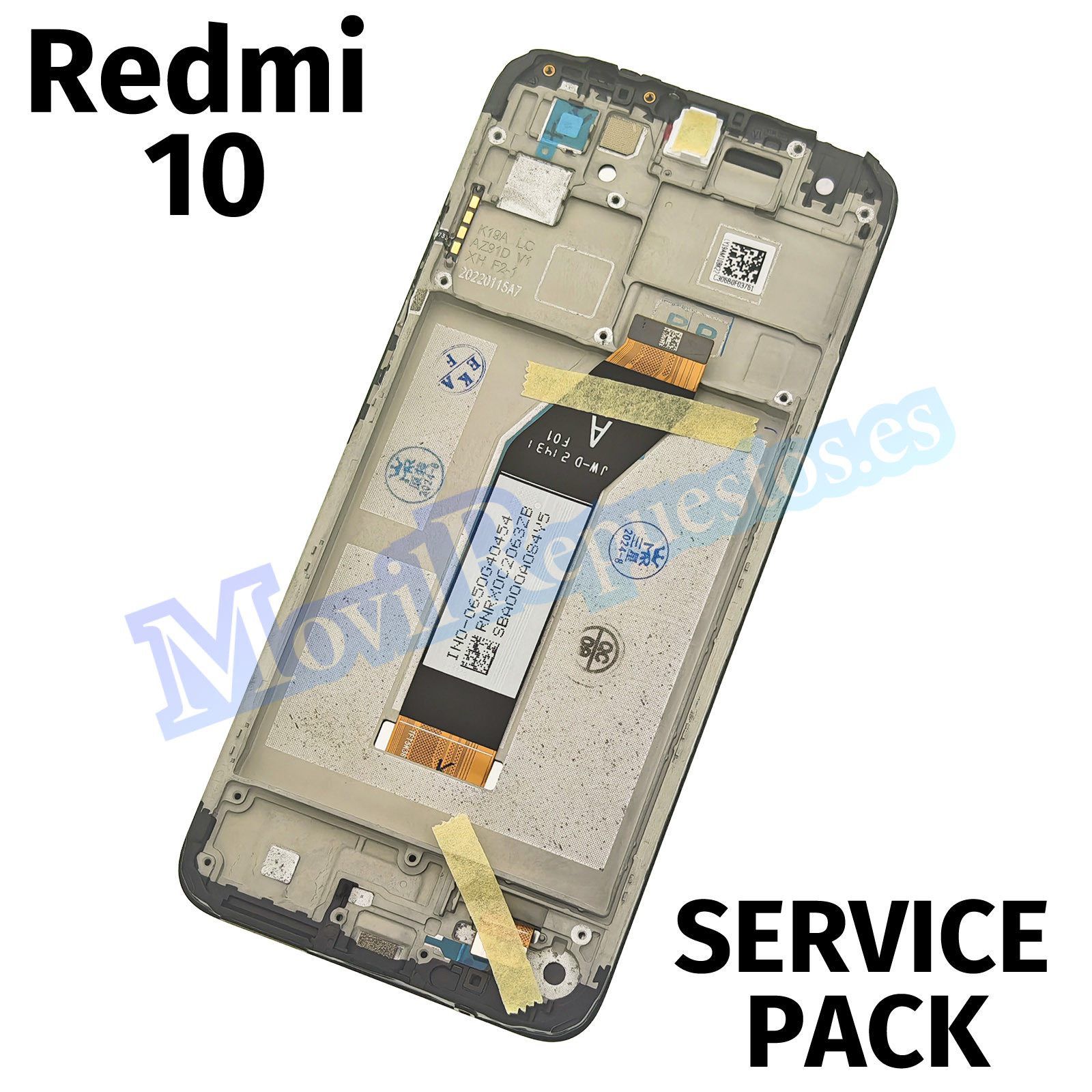 Pantalla Completa Original LCD Y Táctil Con Marco para Xiaomi Redmi 10 – Negro (Service Pack)