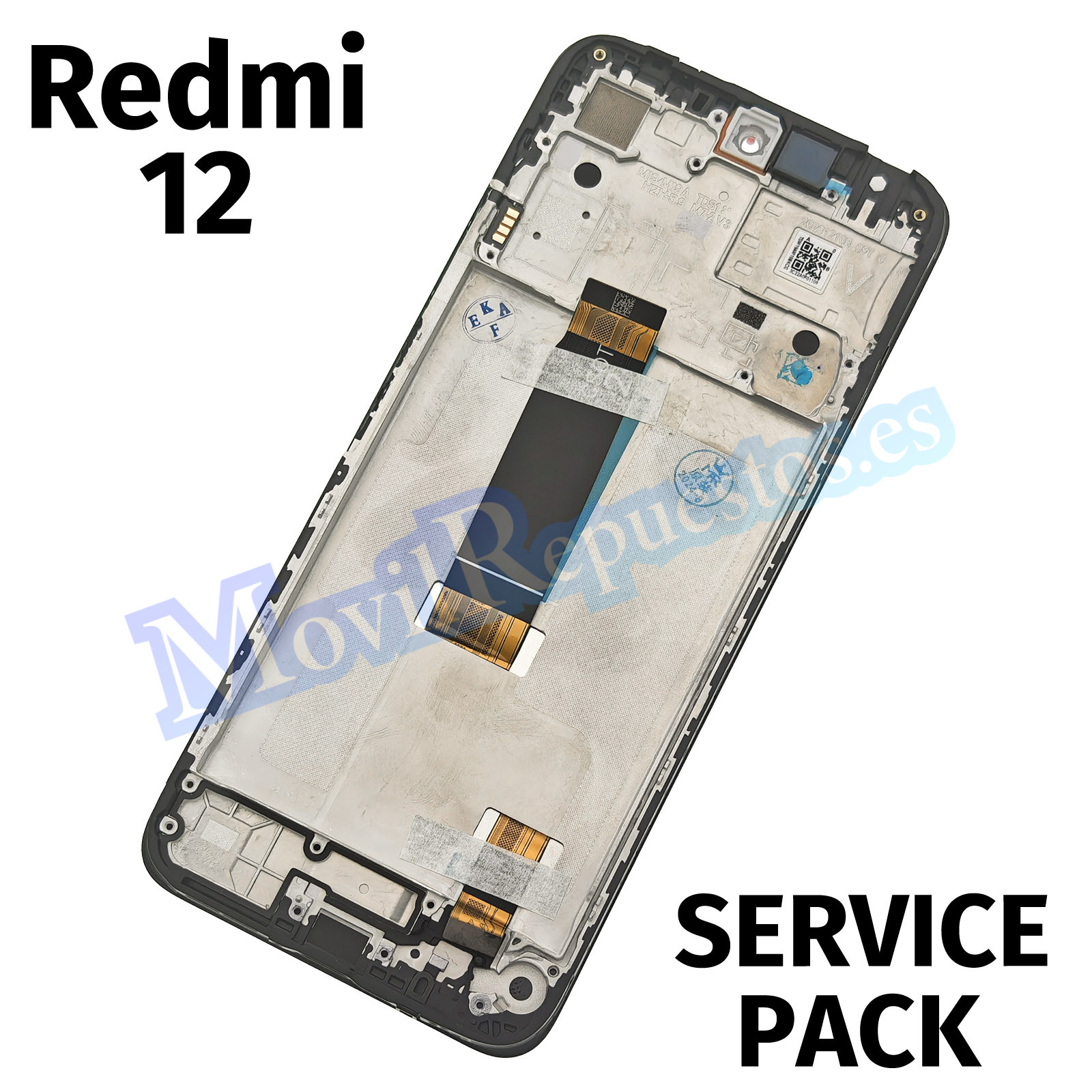 Pantalla Completa Original LCD Y Táctil Con Marco para Xiaomi Redmi 12 – Negro (Service Pack)