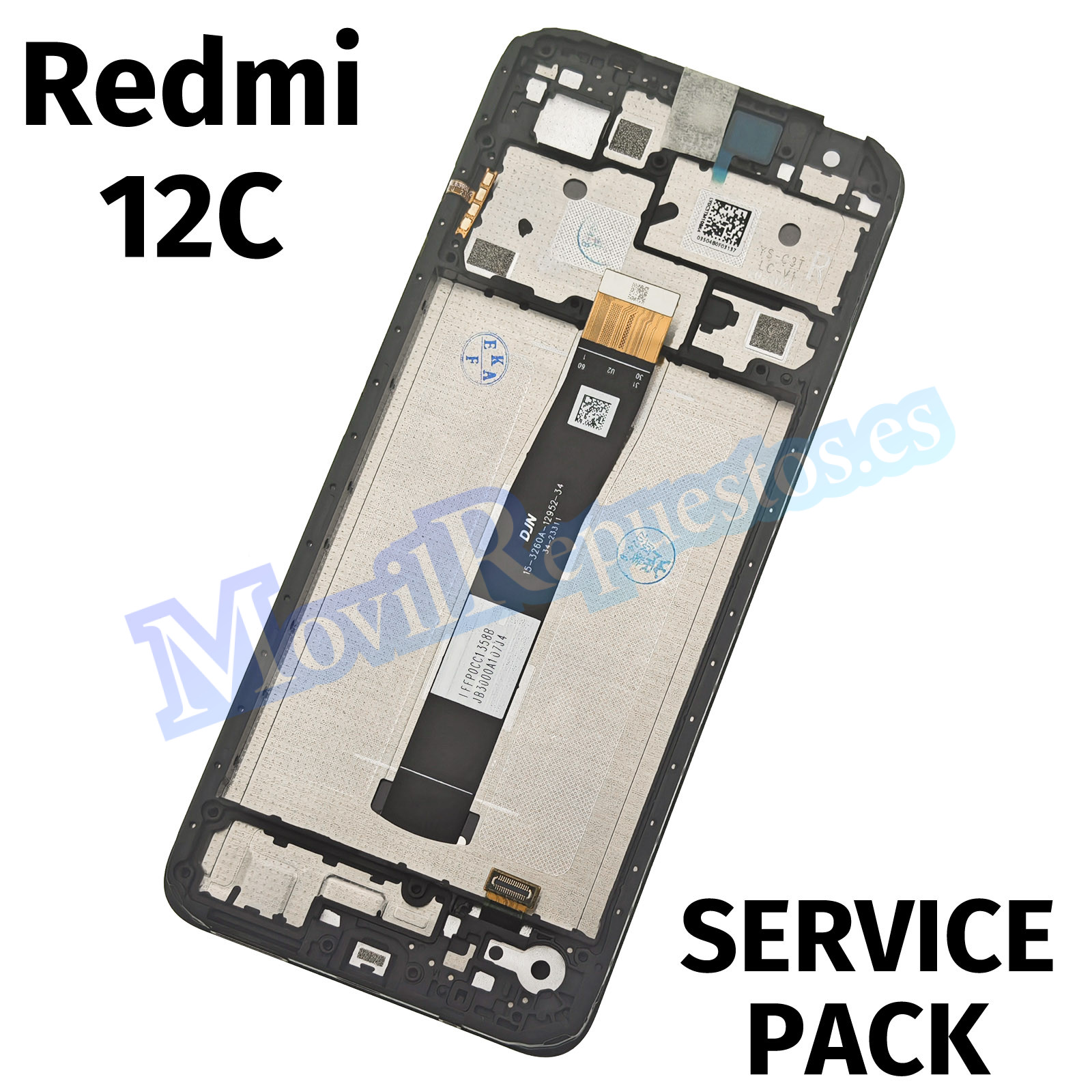 Pantalla Completa Original LCD Y Táctil Con Marco para Xiaomi Redmi 12C – Negro (Service Pack)