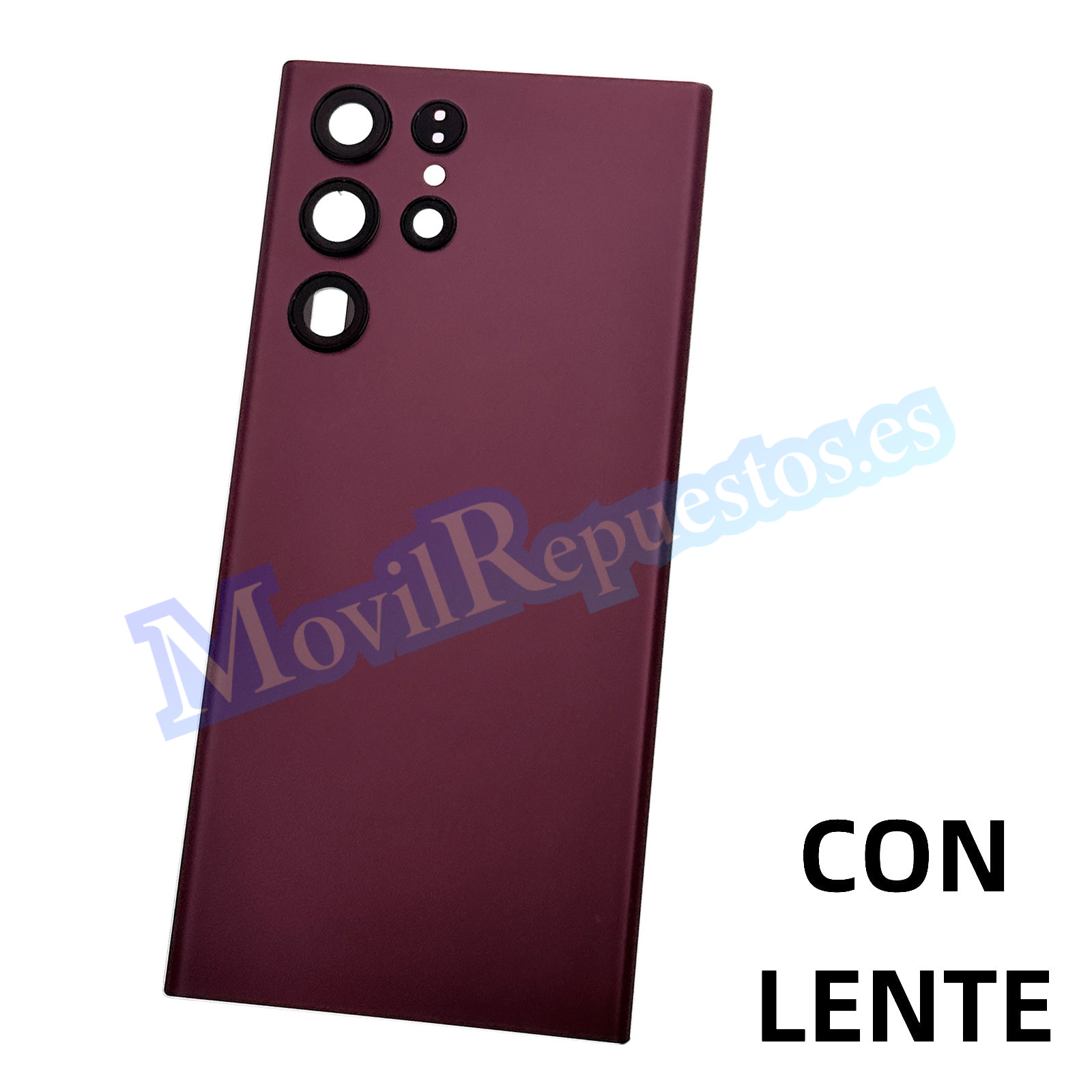 Tapa Trasera Con Lente para Samsung Galaxy S22 Ultra S908B – Rojo Granate