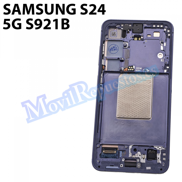 Pantalla Completa LCD Y Táctil Original Con Marco para Samsung Galaxy S24 (2024) S921B - Morado Violeta