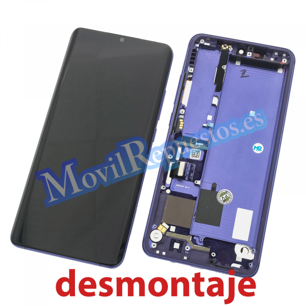 Pantalla-Completa-LCD-Y-Tactil-Con-Marco-para-Xiaomi-Mi-Note-10-Lite-Morado Desmontaje