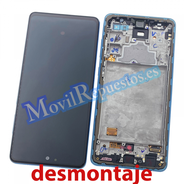 Pantalla-Completa-LCD-Y-Tactil-Original-Con-Marco-para-Samsung-Galaxy-A72-5G-2021-A726B-Azul desmontaje
