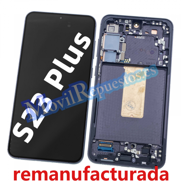Pantalla Completa LCD Y Táctil Con Marco para Samsung Galaxy S23 Plus (2023) S916B - Negro (Remanufacturada)