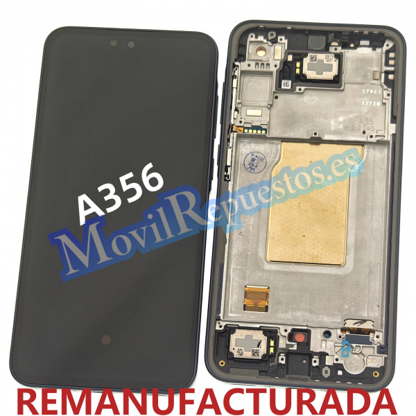 Pantalla Completa LCD Y Táctil Con Marco para Samsung Galaxy A35 5G A356B - Negro (Remanufacturada)