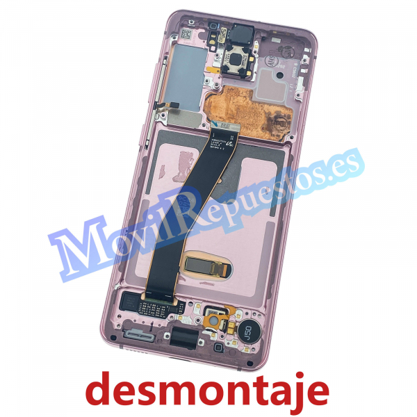 Pantalla-Completa-LCD-Y-Tactil-Con-Marco-para-Samsung-Galaxy-S20-2020-G980F-G981F-Rosa-Desmontaje
