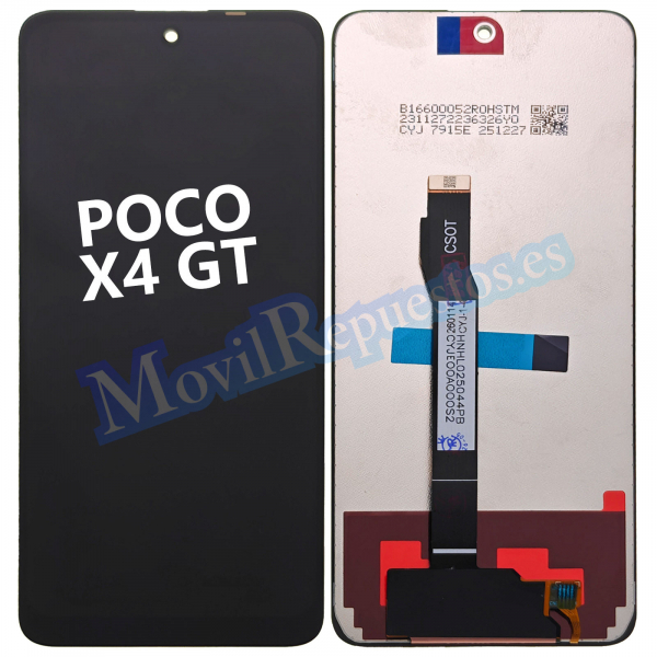 Pantalla Completa LCD Y Táctil para Xiaomi Poco X4 GT Redmi Note 11T Pro Note 11T Pro Plus - Negro