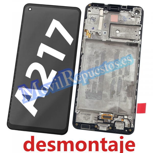 Pantalla Completa LCD Y Táctil Con Marco para Samsung Galaxy A21S (2020) A217F - Negro (De Desmontaje)