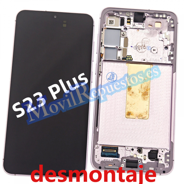 Pantalla Completa Original LCD Y Táctil Con Marco para Samsung Galaxy S23 Plus (2023) S916B - Morado (De Desmontaje)