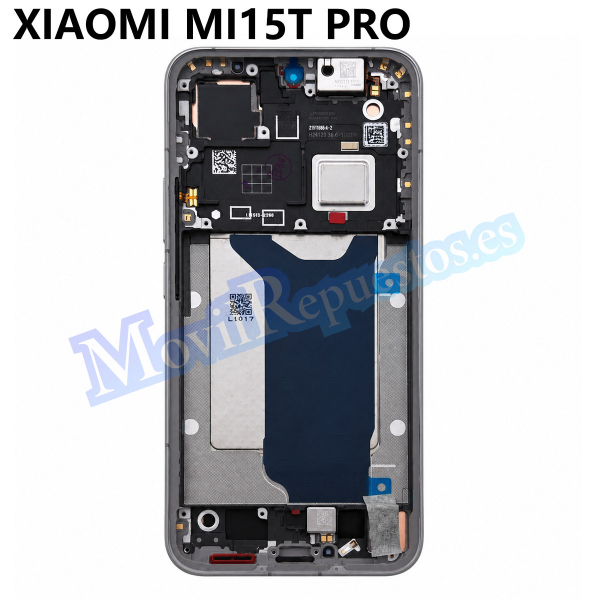 Pantalla Completa Original Con Marco LCD Y Táctil para Xiaomi Mi15T Pro 5G - Titanio Plata (Service Pack)