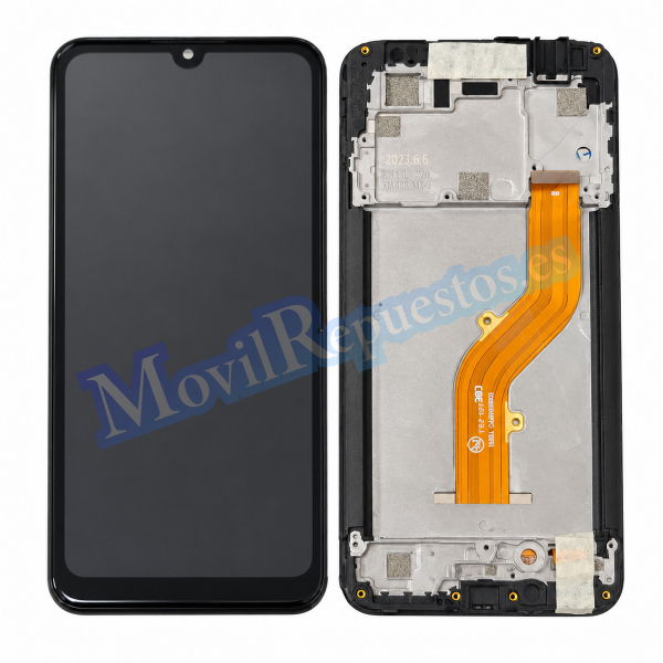 Pantalla Completa LCD Y Táctil Original Con Marco para ZTE Blade A33s L220 - Negro (Service Pack)