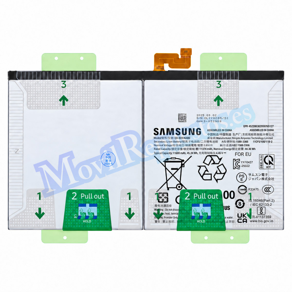 Batería Original EB-BX936ABE para Samsung Galaxy Tab S11 Ultra 5G 14.6 Pulgadas X936 De 11600mAh (Service Pack)