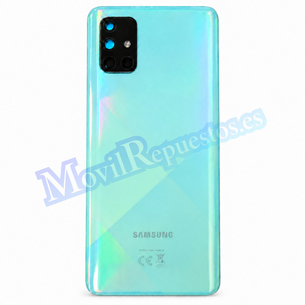 Tapa Trasera Con Lente para Samsung Galaxy A71 2019 A715F - Azul Verde (Service Pack)